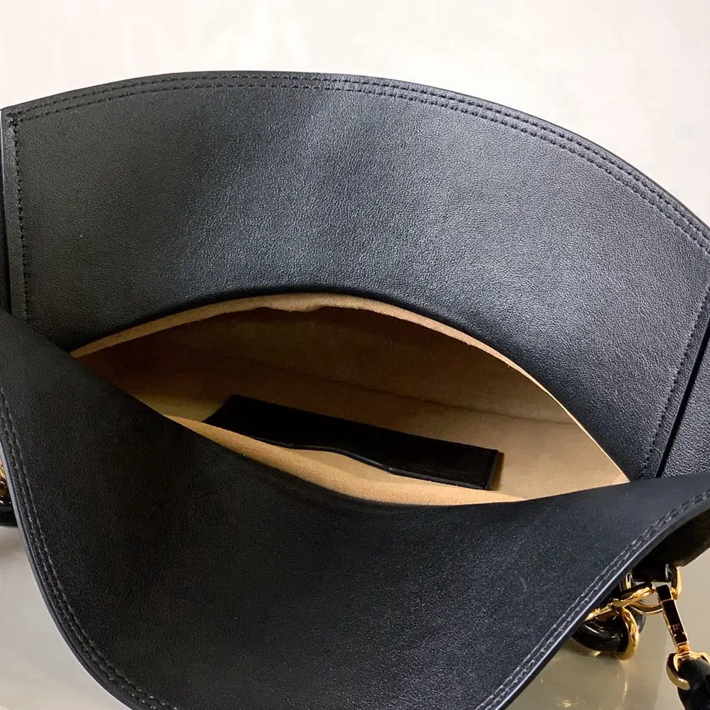 Loewe Medium Ola Bag in smooth calfskin—Interior and back details